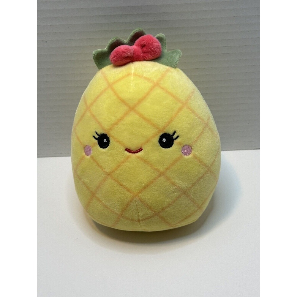 Squishmallow 5" Maui the Yellow Pineapple With Red Bow-Stuffed Animal Plush Toy